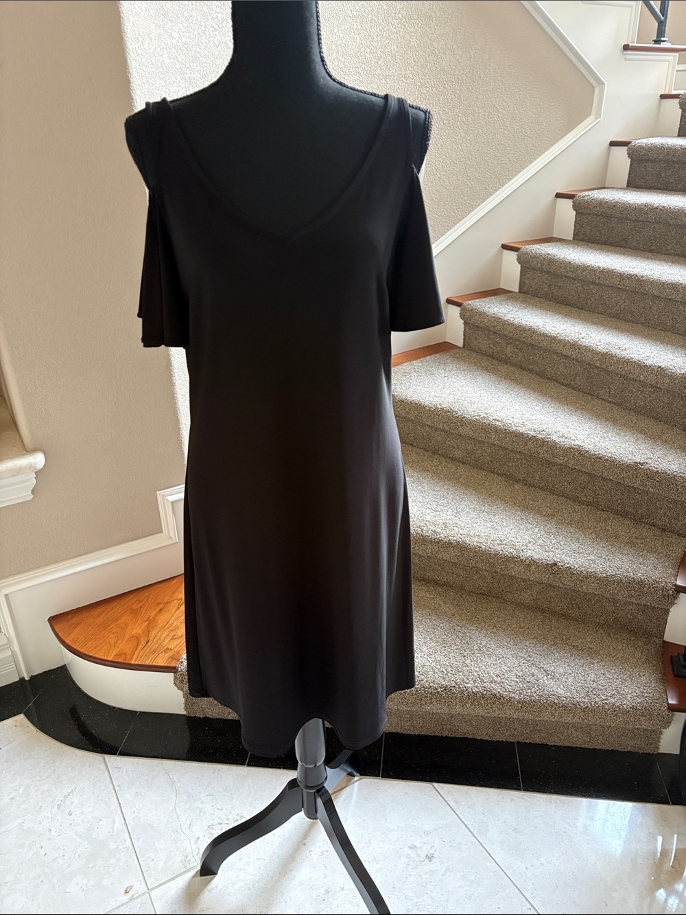 MSK Black Cold-Shoulder Mini Dress